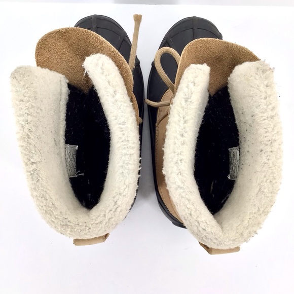 Sorel US Badger II Boots Beige Tan Leather Brown Rubber Winter Lined Size 8 - Picture 3 of 16